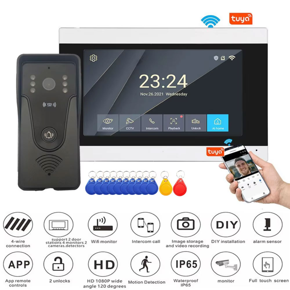 Smart Doorbell Wired - Tuya 1080P 7-calowy kolorowy ekran dotykowy